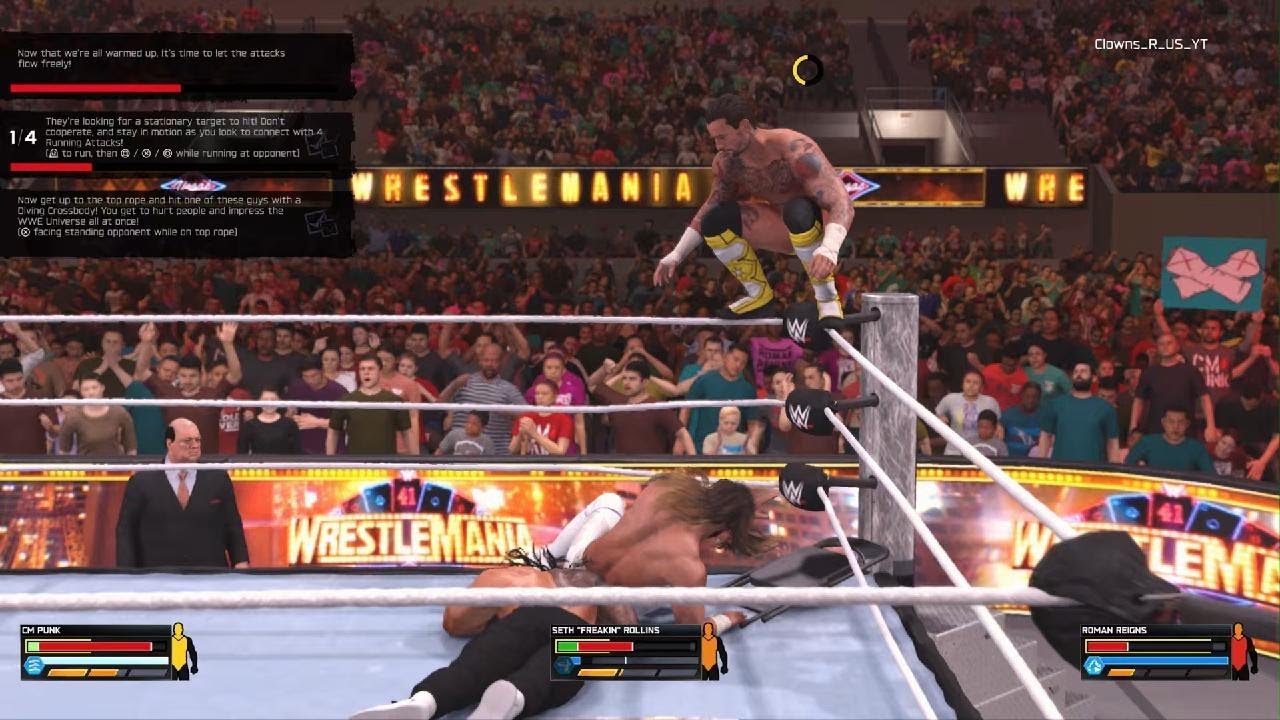 Wrestlemania 41 cm punk vs Seth Rollins vs Roman Reigns