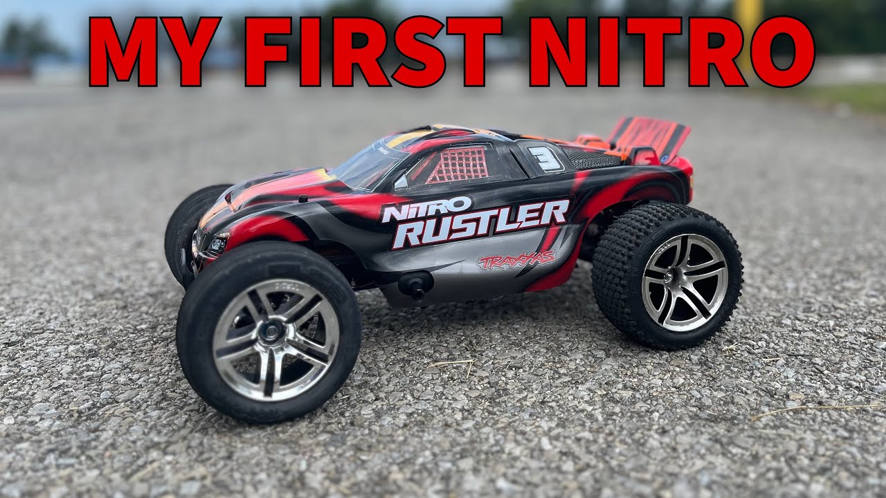 Traxxas Nitro Rustler parking lot bash!