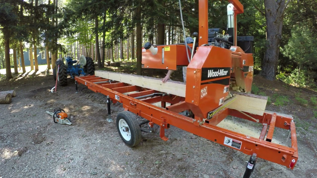 Logging CRAZY TALL Red Pine!  WoodMizer LT 15 Milling $$$