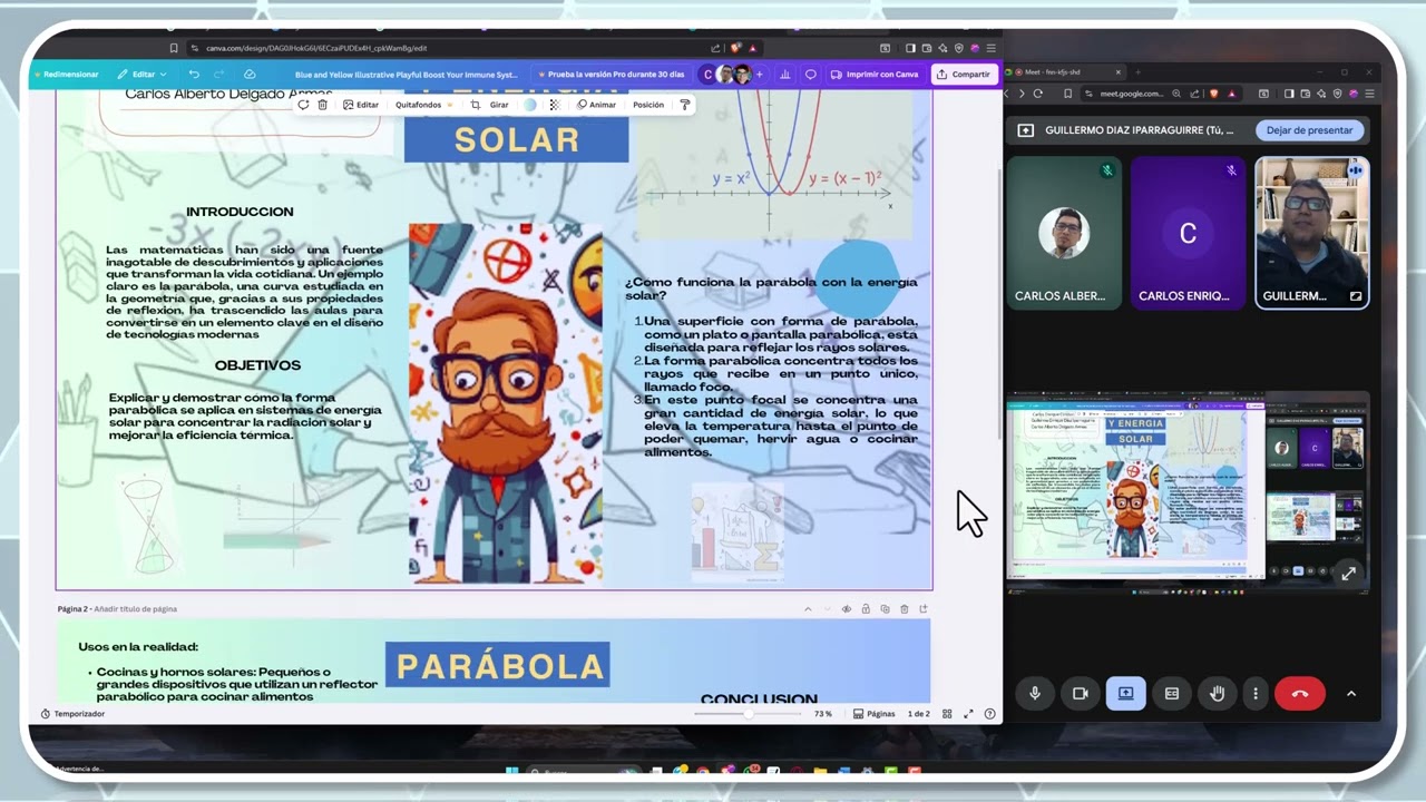 Parábola y energía solar - Algebra Lineal