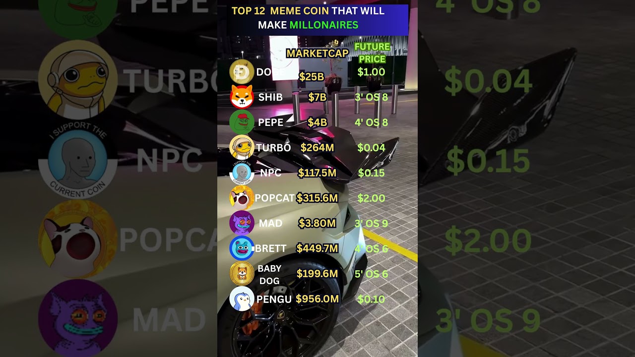 TOP 10 MEME COIN THAT WILL MAKE MILLONAIRES