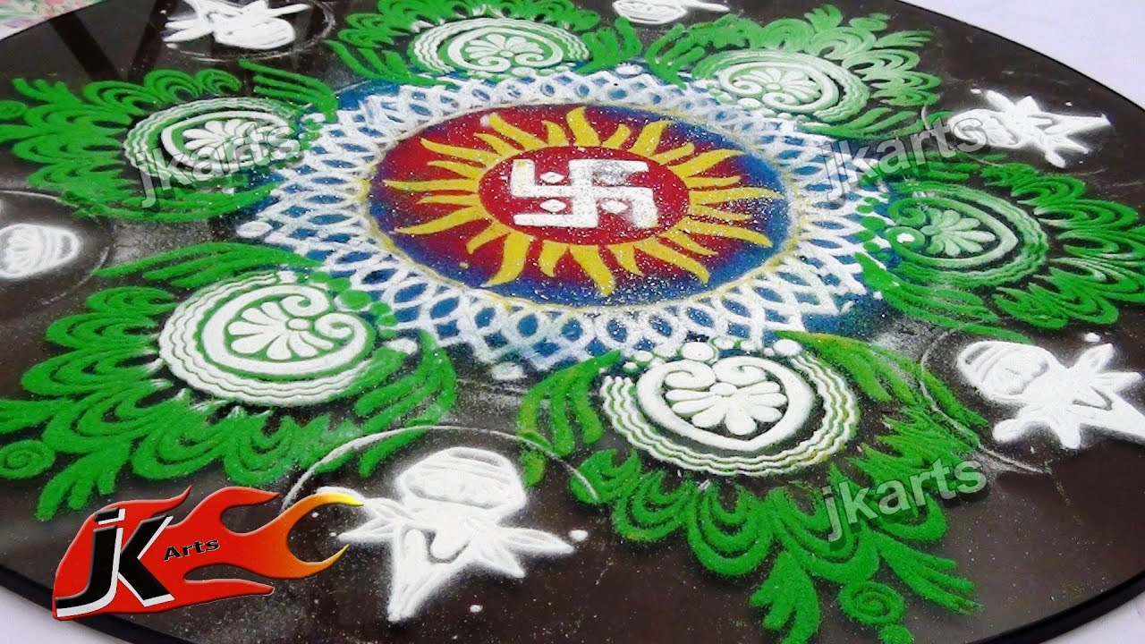 How to use Rangoli Stencils | Diwali special Rangoli with stencil | JK Arts 079
