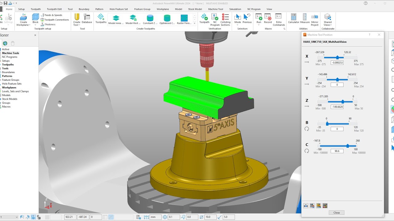 PowerMill 5-Axis Flowline Finishing | With vs Without Intermediate Curve (Part 21)