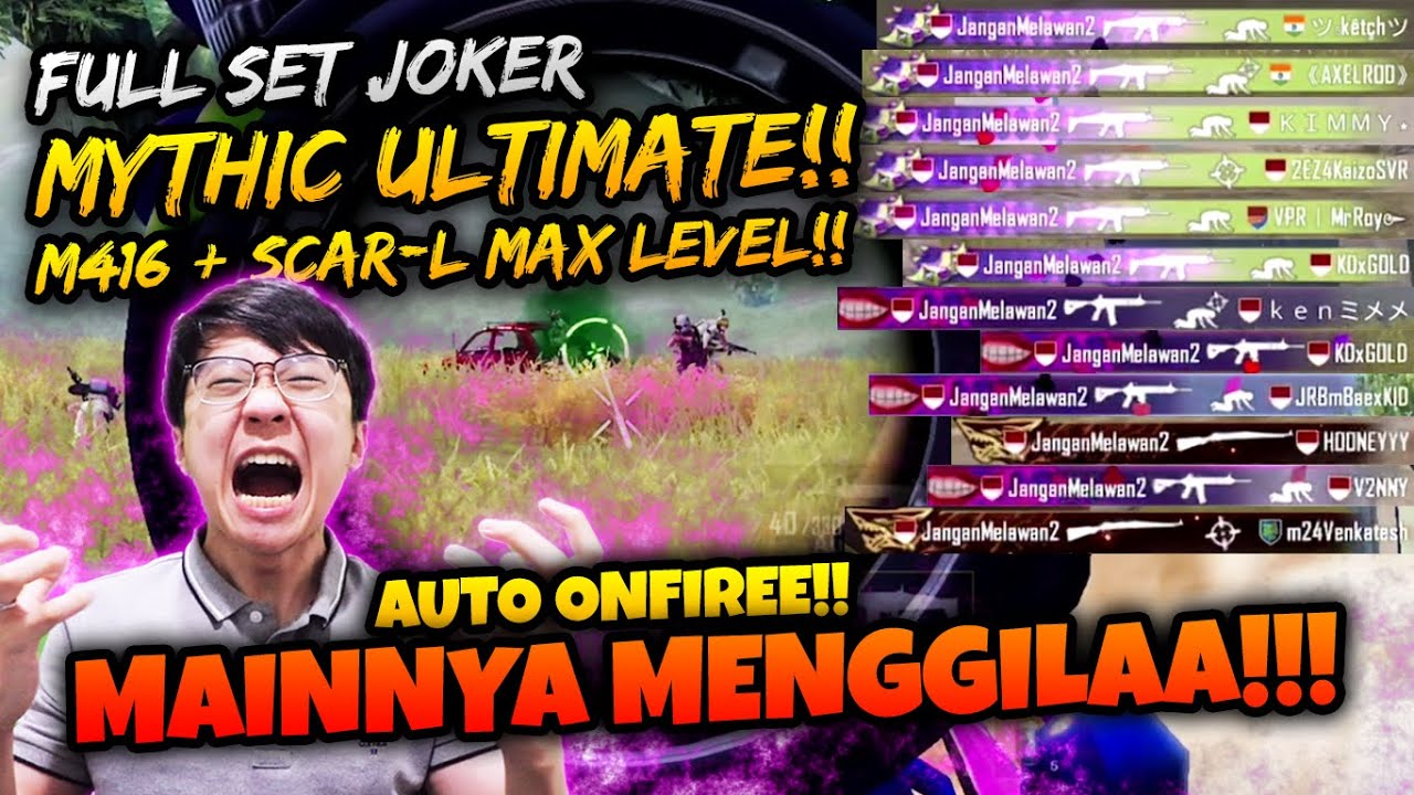 FULL SET SKIN MYTHIC ULTIMATE JOKER YG SESUNGGUHNYA M416 - SCAR-L! LANGSUNG MENGGILA! | PUBG MOBILE