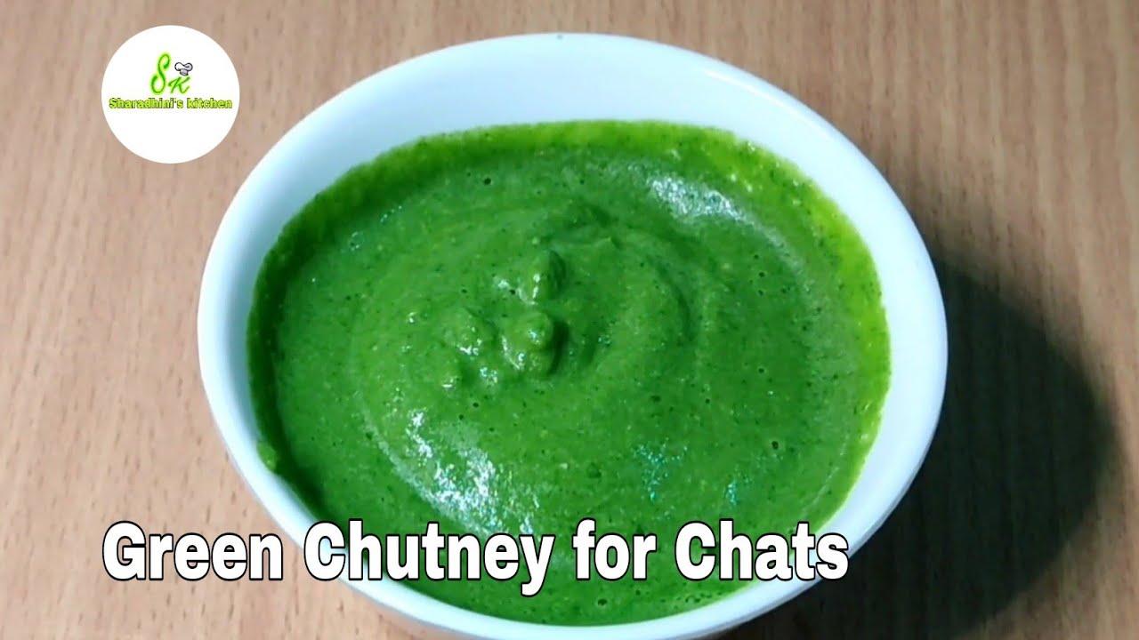 Green chutney for chats/Sharadhini's kitchen