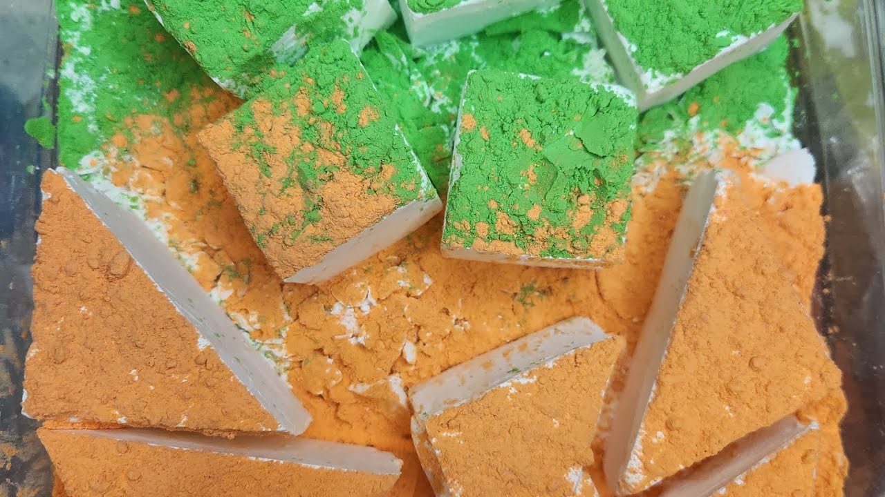 Green & orange gymchalk cubes & triangles.. #gymchalkasmr #fyp #subscribe #Sleepaid #relaxingvideo  