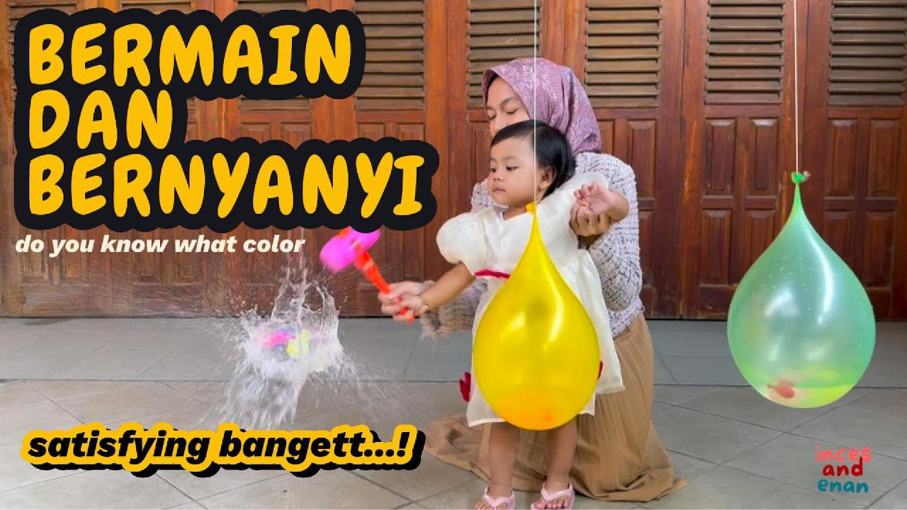 SATISFYING BANGET... !!! Kakak Princess Bermain Balon Kecil dan Bernyanyi Do You Know What Color