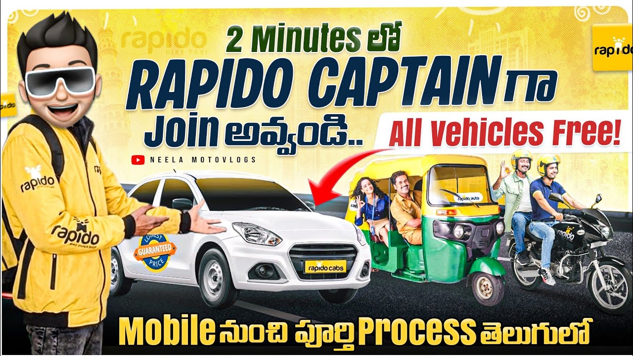Rapido Rider Join Process Telugu 2026 | rapido joining all vehicles registration