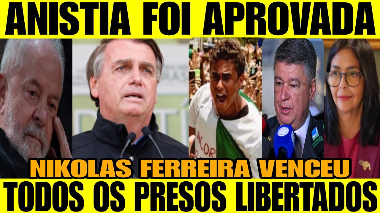 PODE COMEMORAR! ANISTIA ACABA DE SER APROVADA!! TODOS OS PRESOS POLÍTICOS LIBERTADOS -NIKOLAS VENCEU