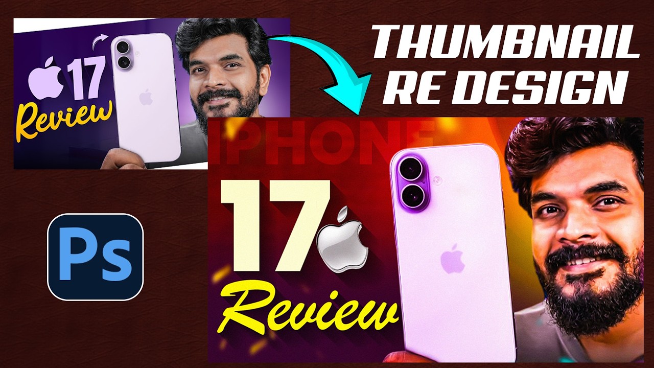 Prasad Tech in Telugu Youtube Thumbnail re design in photoshop | Editingworld.in