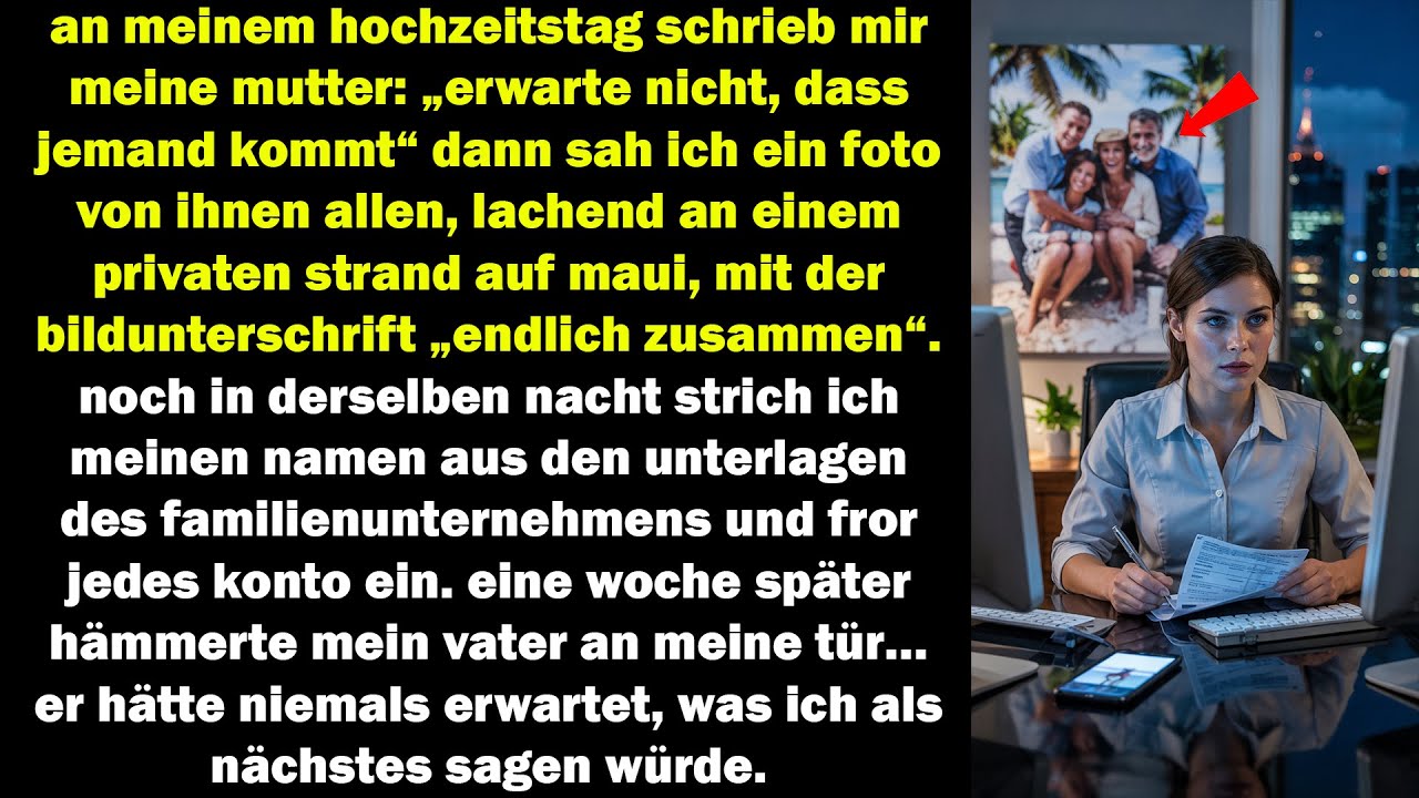 hochzeit ohne familie maui-foto enthüllt verrat, eine woche später stand mein vater vor meiner tür