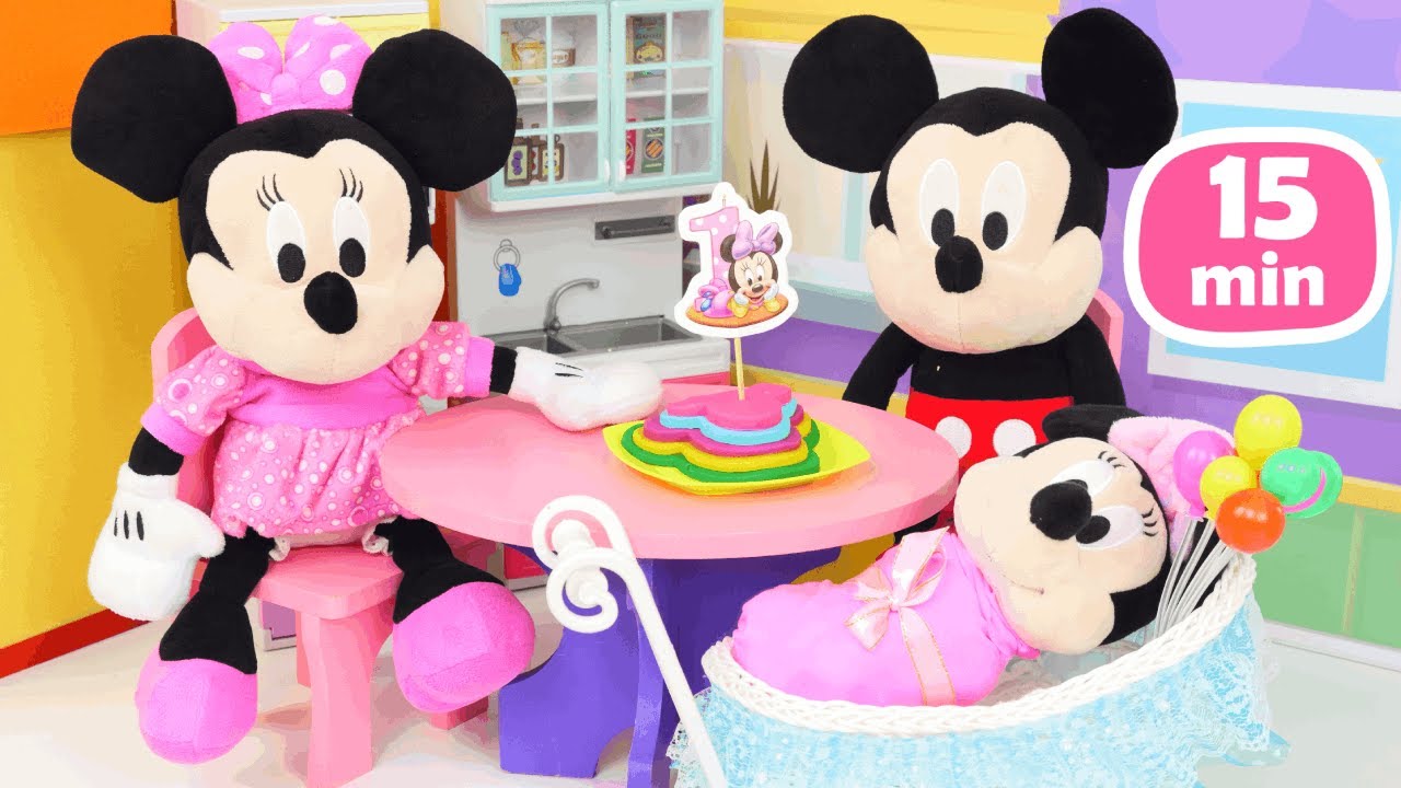Meilleures vidéos avec le monstre vert et Mickey Mouse| Jeux pour enfants avec la famille en peluche
