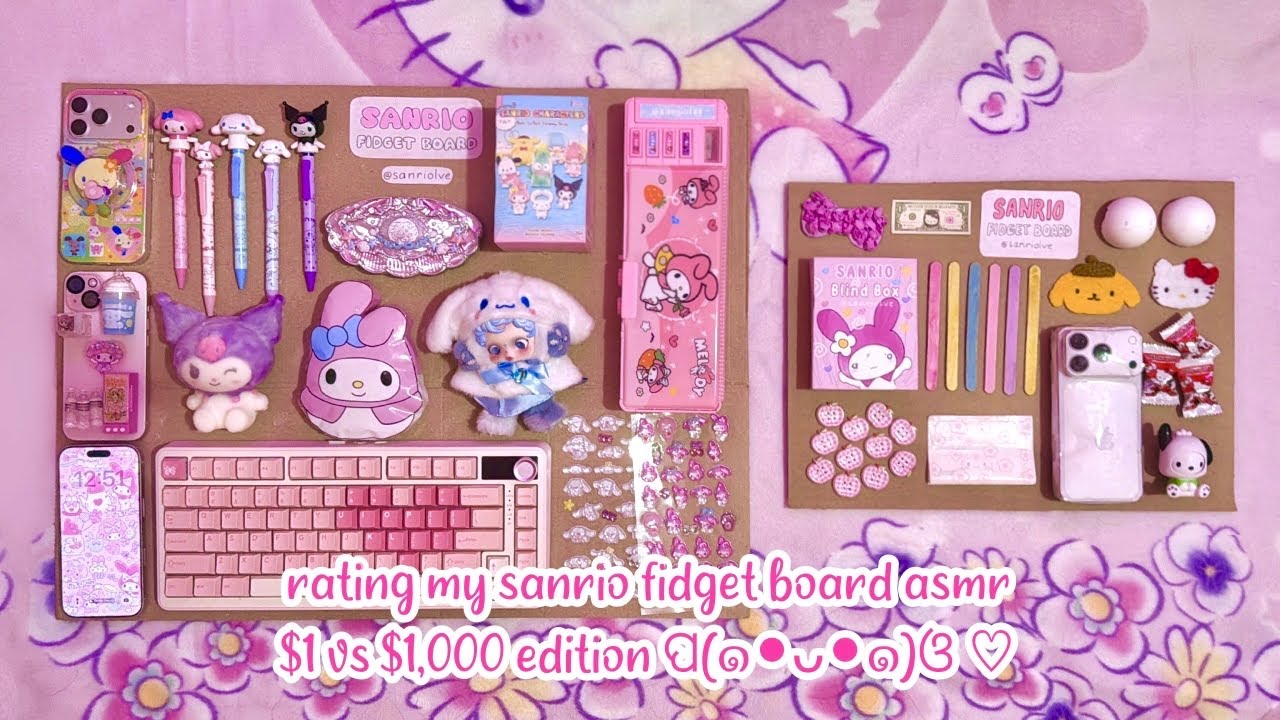 $1 vs $1,000 FIDGET BOARD ASMR! 💸 | sanrio edition 🎀 | sanriolve