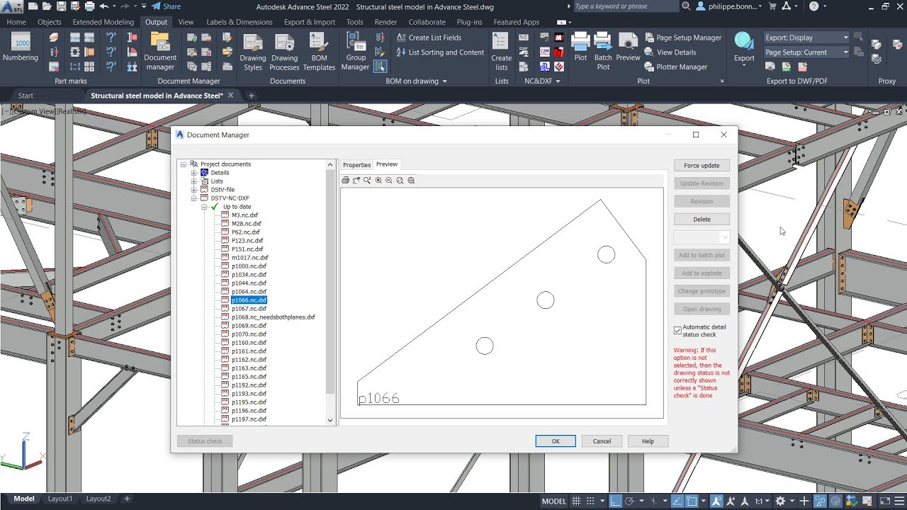 Advance Steel 2022: One-side DXF Files for Plates