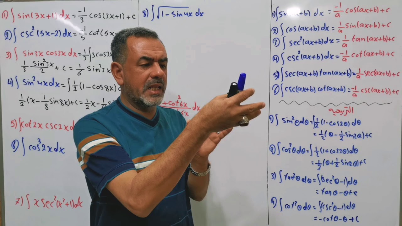 الرياضيات للسادس العلمي إذا تريد تضبط تكاملات الدوال الدائري شاهد هذا الفديو الاستاذ سليم العكيلي