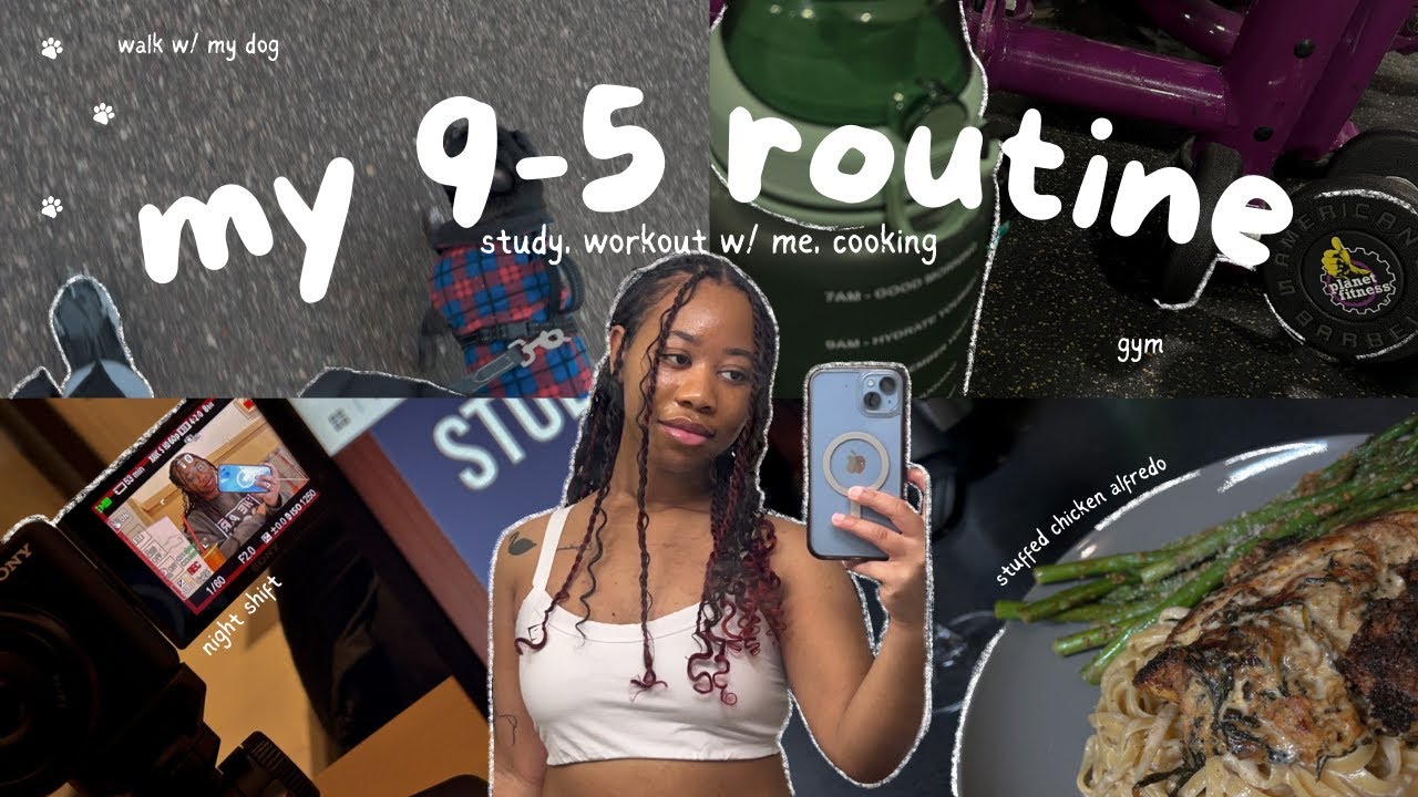 PRODUCTIVE AFTER WORK ROUTINE 💼 | my 9-5 after my 12-9,  workout w/ me, studying, late night cooking