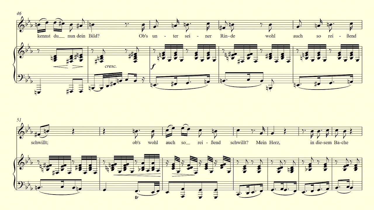 Auf dem Flusse – Schubert – accompaniment in C minor