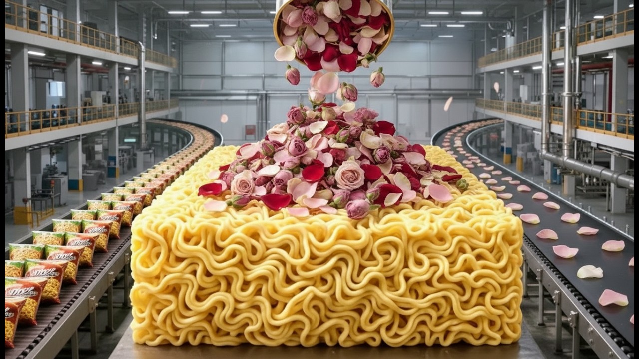 Inside the Modern Noodle Factory: How Instant Noodles are Made from edible Roses
