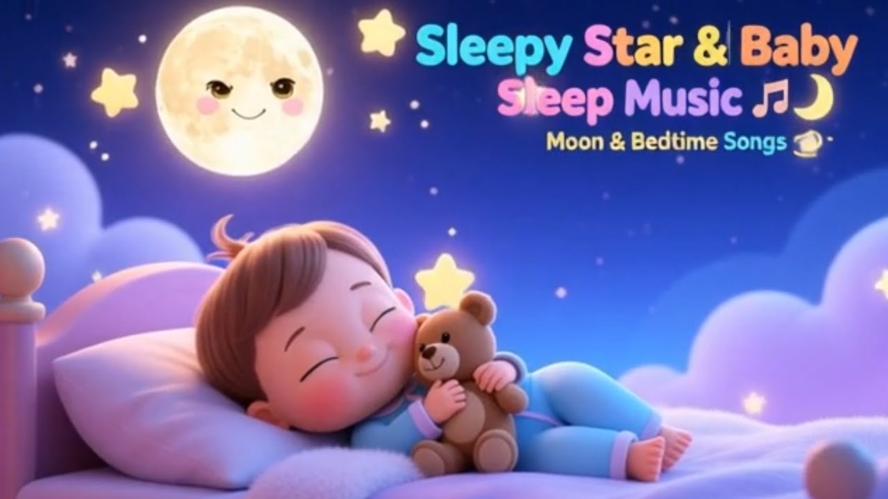 Moon and Star Play Time | Sleepy Star Sleep Song | Baby Sleep Music for Kids 🌙⭐😴