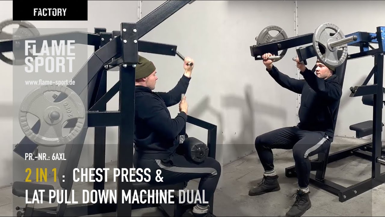 Chest press and Lat Pull Down Machine (6AXL) DUAL | FLAME SPORT