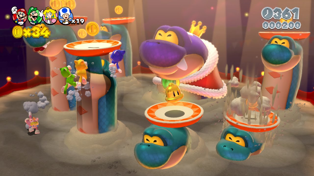 ♚ Super Mario 3D World: 3-BA Banquet with Hisstocrat [1 Star] 100% Walkthrough