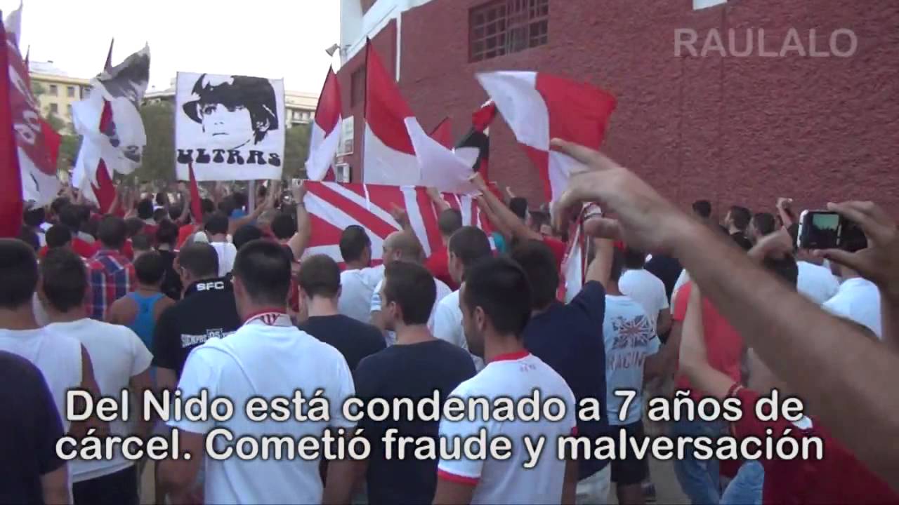Protesta contra Del Nido Eres un Calvo Cabrón Biris Norte Sevilla FC vs. Getafe CF