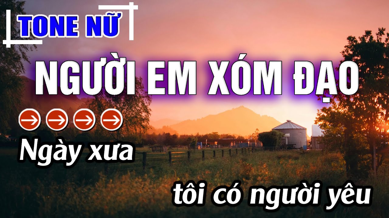 Người Em Xóm Đạo Karaoke Tone Nữ ( A#m ) Beat Mới | Karaoke Đăng Khôi