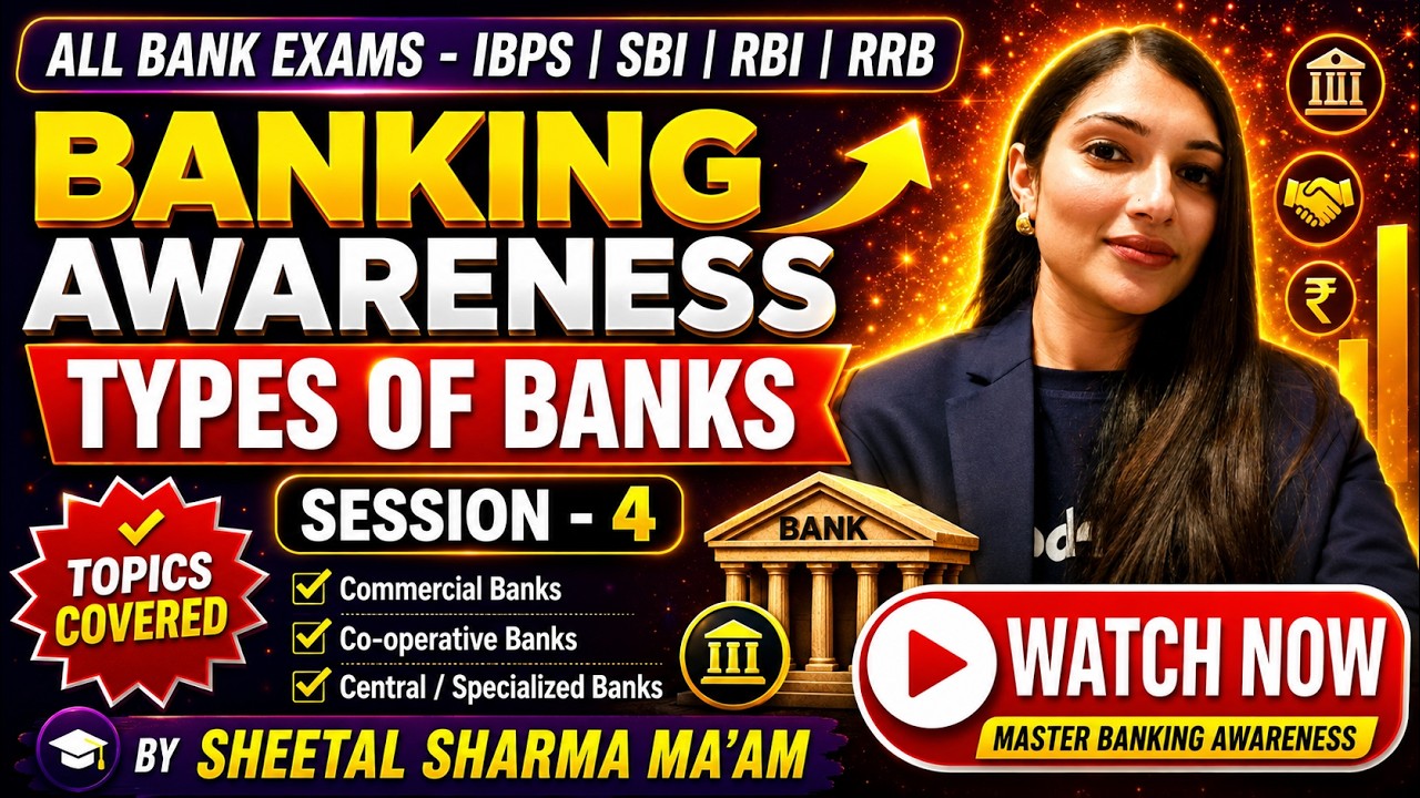 Banking Awareness Complete Course | Bank Exams Class- 4 | TYPES OF BANKS | By Sheetal Sharma SBI CBO
