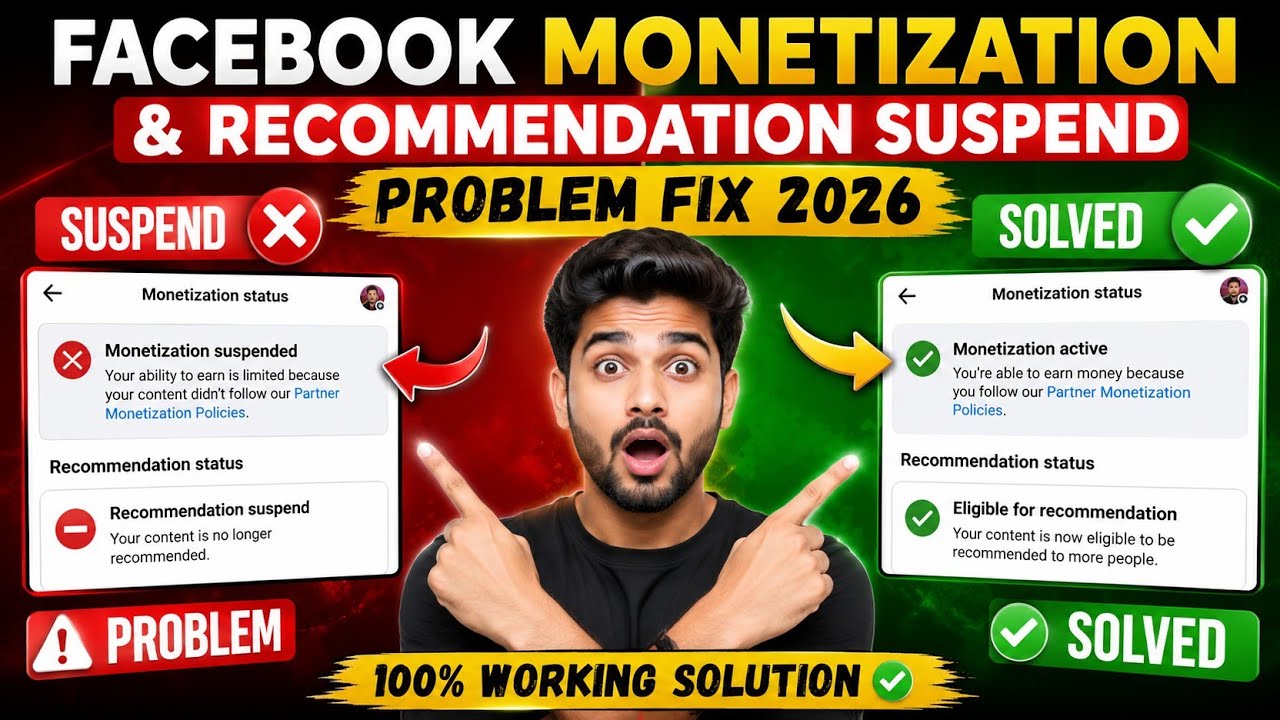 Facebook Monetization & Recommendation Suspend Problem Fix 2026
