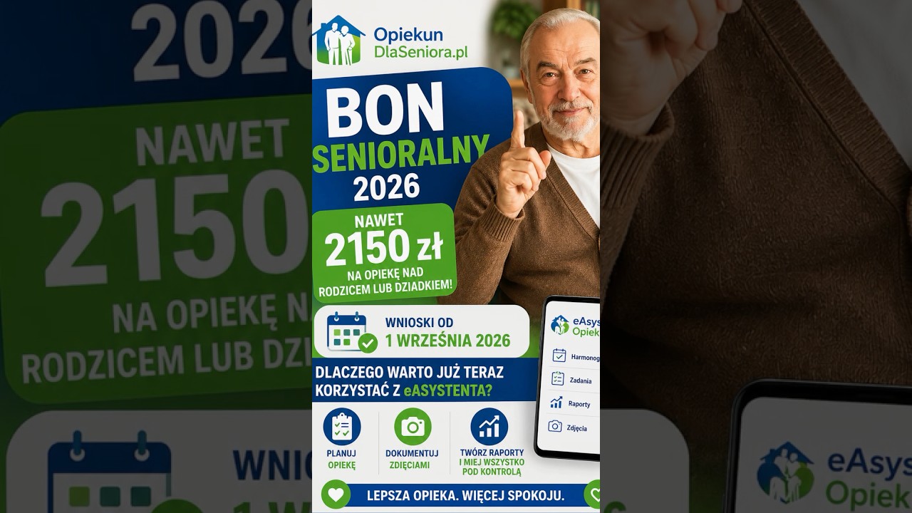 Bon Senioralny 2026: Nawet 2150 zł na opiekę nad rodzicem lub dziadkiem. Czy jesteś gotowy? #opieka