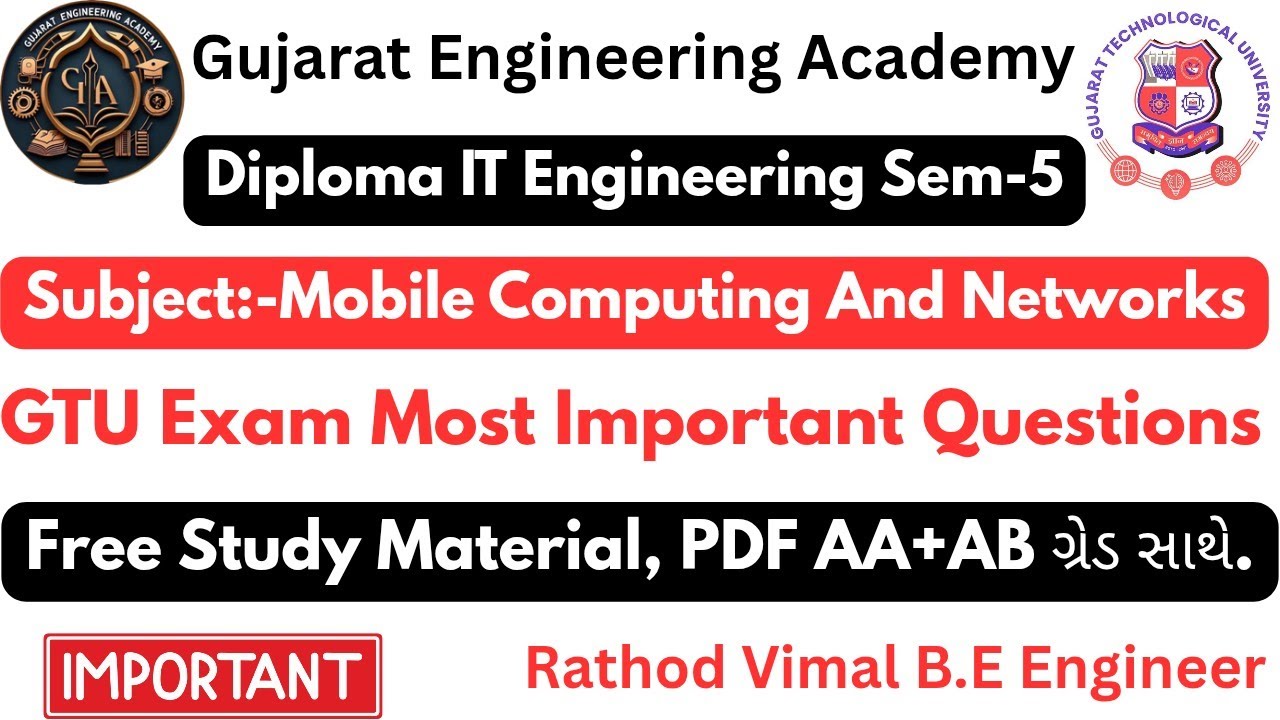 Diploma IT Sem-5 🔥Mobile Computing & Networks 💯 | GTU Exam IMP Questions 2025✅ Free PDF📘#sem5#gtuimp