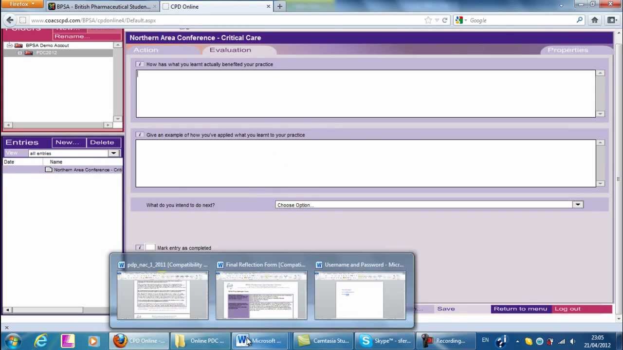 How to record your PDC entry online