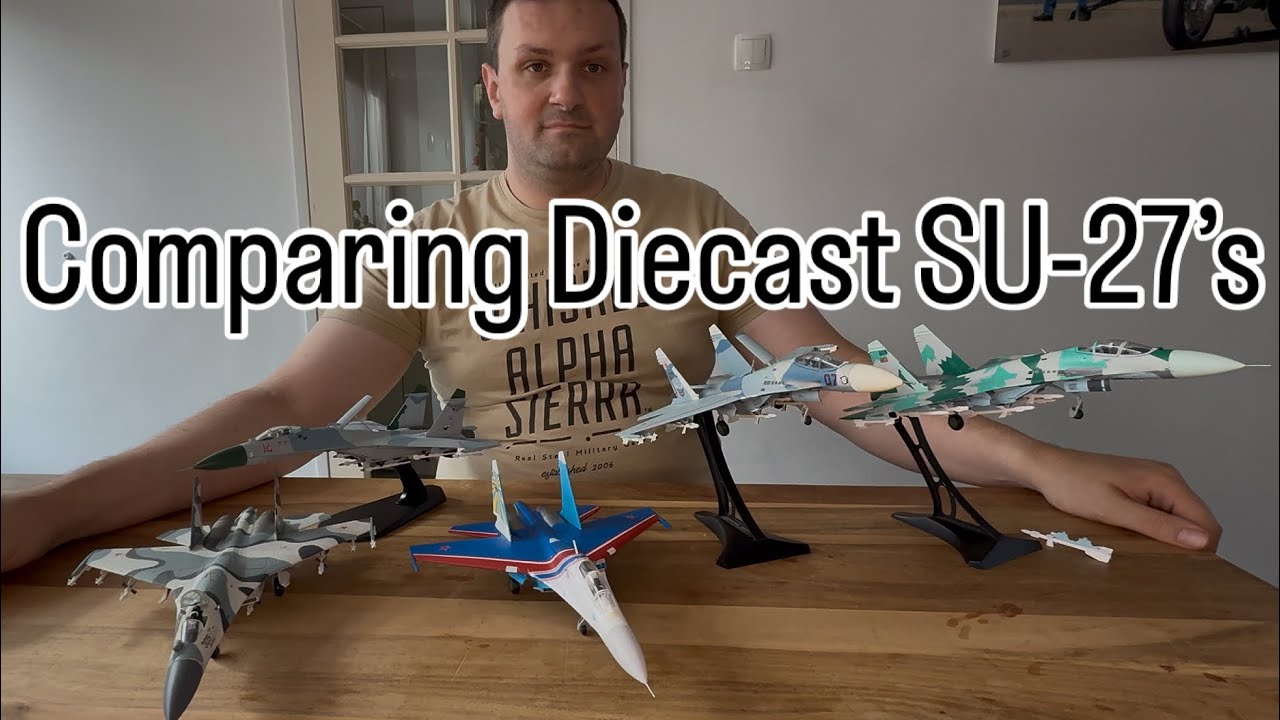 Sukhoi SU-27 comparing 4 brands JC Wings, Herpa, Witty Wings and Hobby Master diecast airplanes