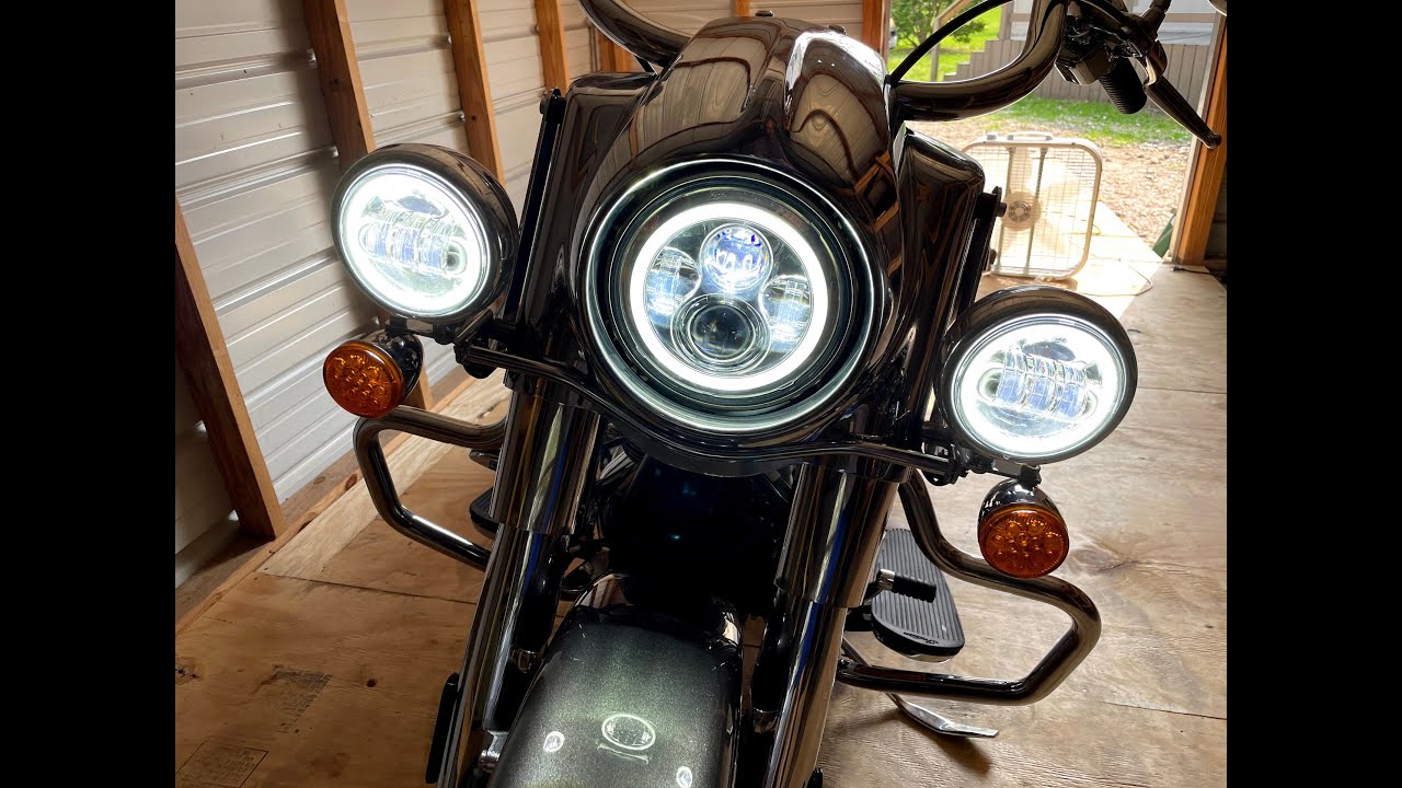 How I installed my new Hogworkz LED headlight and passing lights on my new 2019 Indian Springfield.