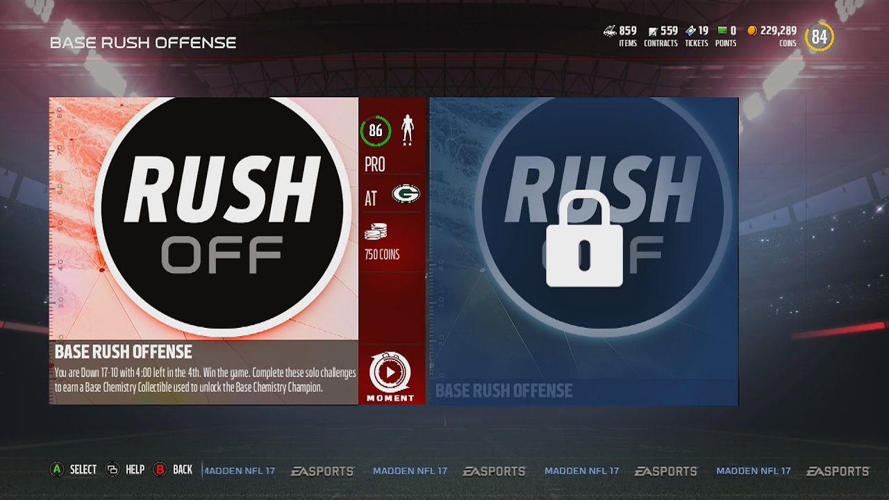 Madden NFL 17 | MUT Chemistry | Base Rush Offense | Challenge #1