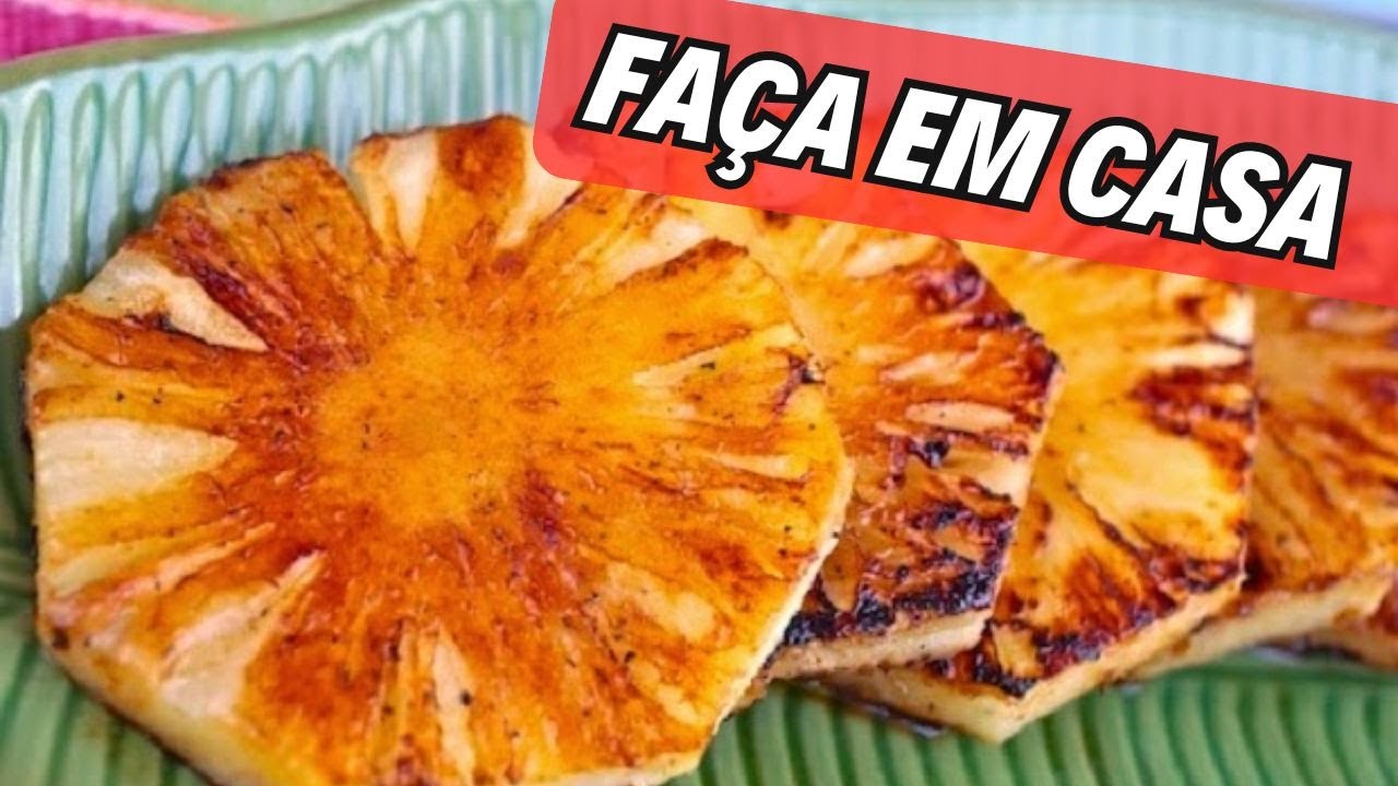 Abacaxi caramelizado com canela / sobremesa de abacaxi /Abacaxi na frigideira