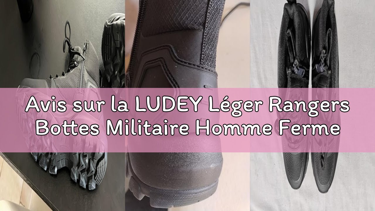 Avis sur la LUDEY Léger Rangers Bottes Militaire Homme Fermeture Éclair Latérale YKK Durable Chaussu