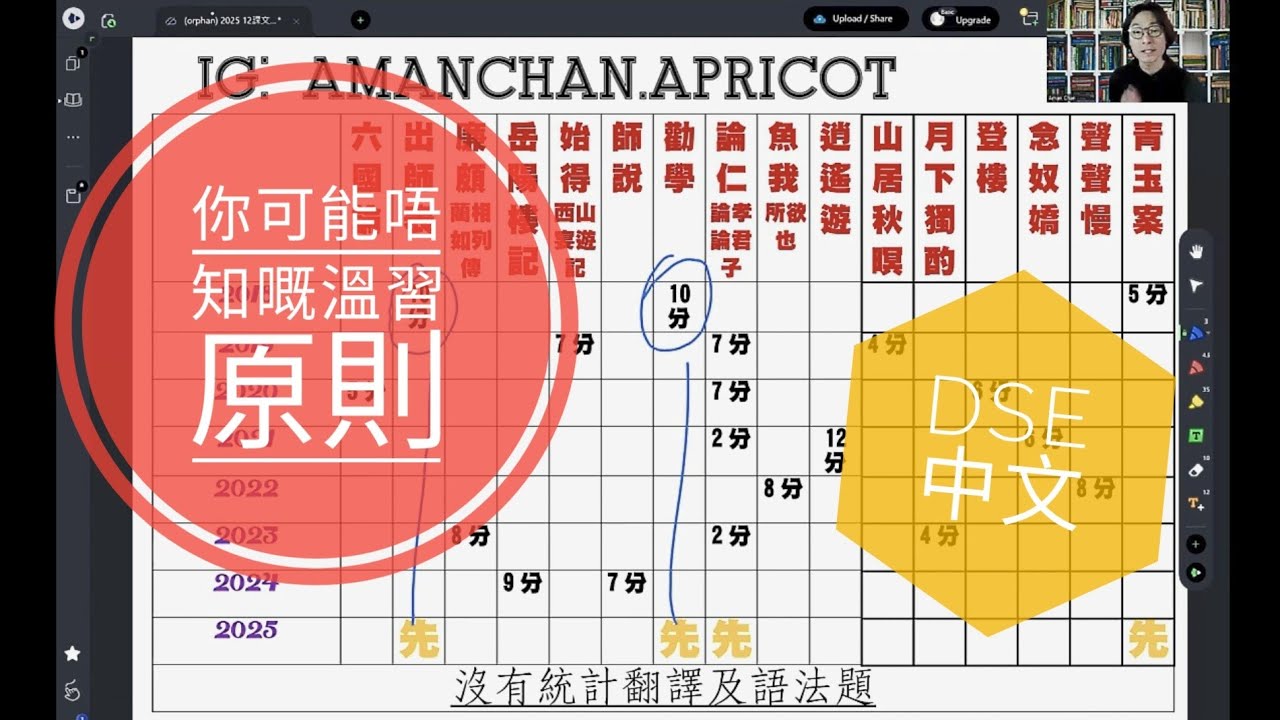[2025 DSE]中文TIP題(2)你可能唔知嘅溫習原則😲/ 大熱課文《勸學》同《出師表》以外溫乜嘢先？