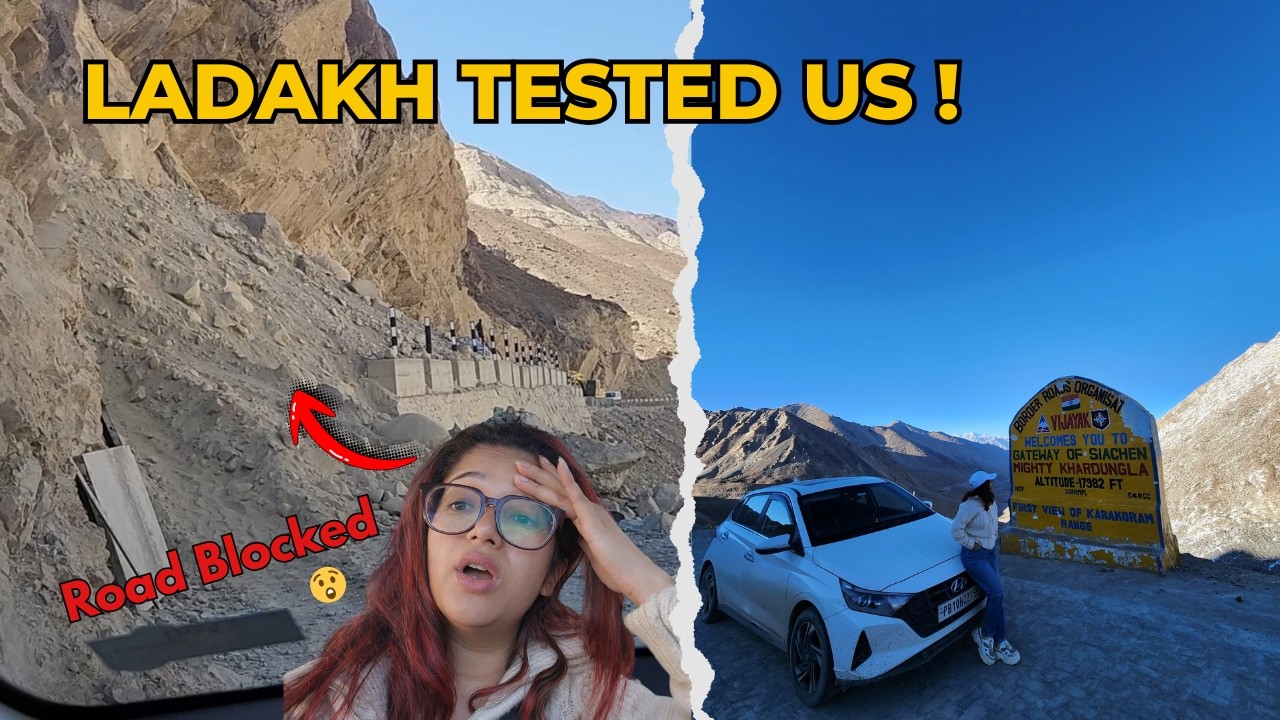 Landslide on way to Nubra Valley + Khardung La pass | Nubra Valley to Leh Ep 5 | Sapna Spills