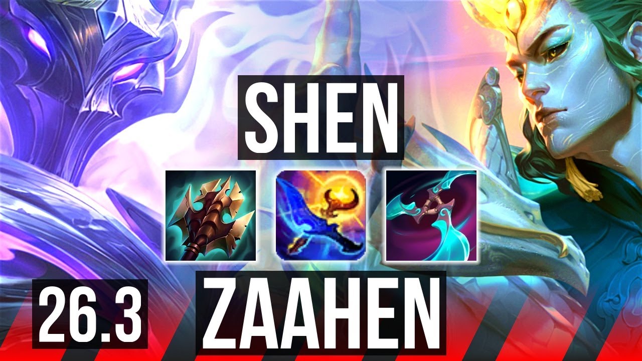 SHEN vs ZAAHEN (TOP) | Good KDA: 16/1/8, 42K damage | EUW Master | 26.3