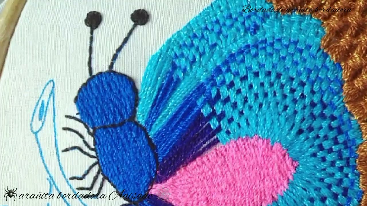 BORDADO DE RELLENO PARA MARIPOSAS GRANDES, PUNTADA DE PETATILLO PARA RELLENAR CUALQUIER DISEÑO