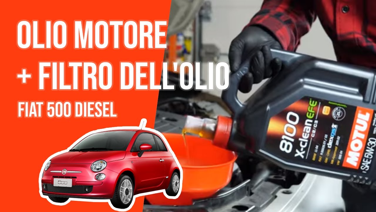 Cambio olio motore e filtro dell'olio FIAT 500 1.3 Multijet 🛢