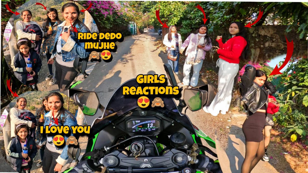 Random Cute Girls Asking Ride In My Superbike Kawasaki ZX10R & ZX10R Shocking Girls Reactions 😍