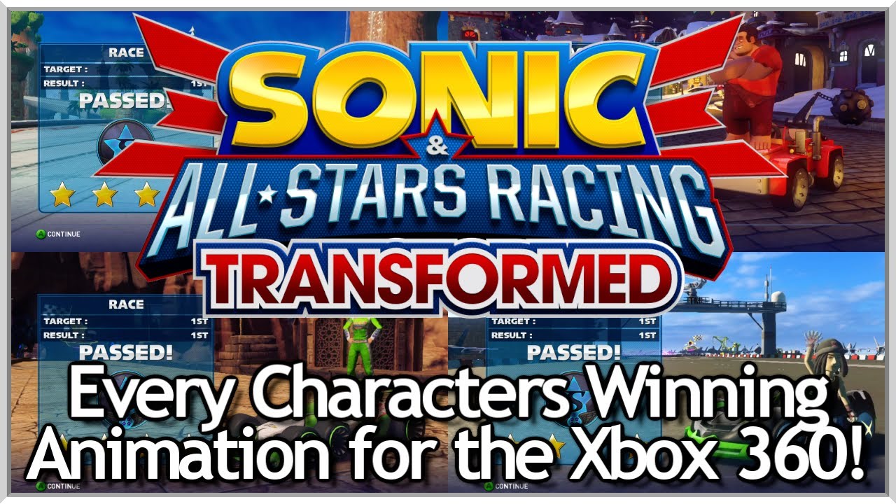 Sonic & All-Stars Racing Transformed (360) - Every Characters Winning Animation