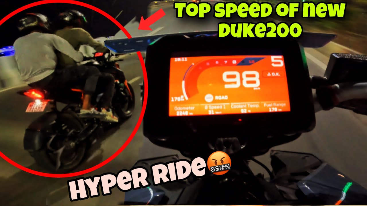 NEW KTM DUKE 200 HYPER RIDE🥵|| TOP SPEED OF NEW DUKE200😍 || NIGHT OUT✨