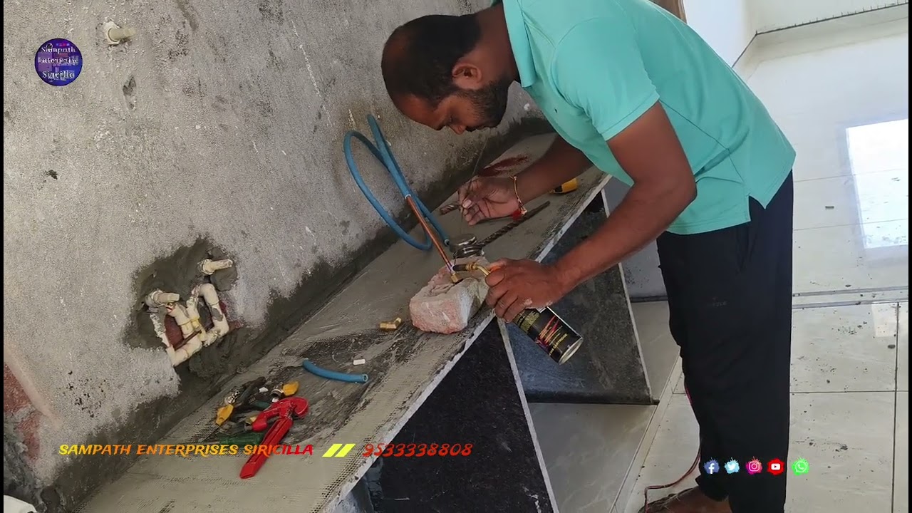 Kitchen to balkani copper LPG gas pipeline 