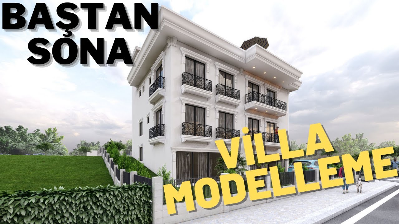 SKETCHUP   3D VİLLA MODELLEME , BAŞTAN SONA VİLLA ÇİZİMİ