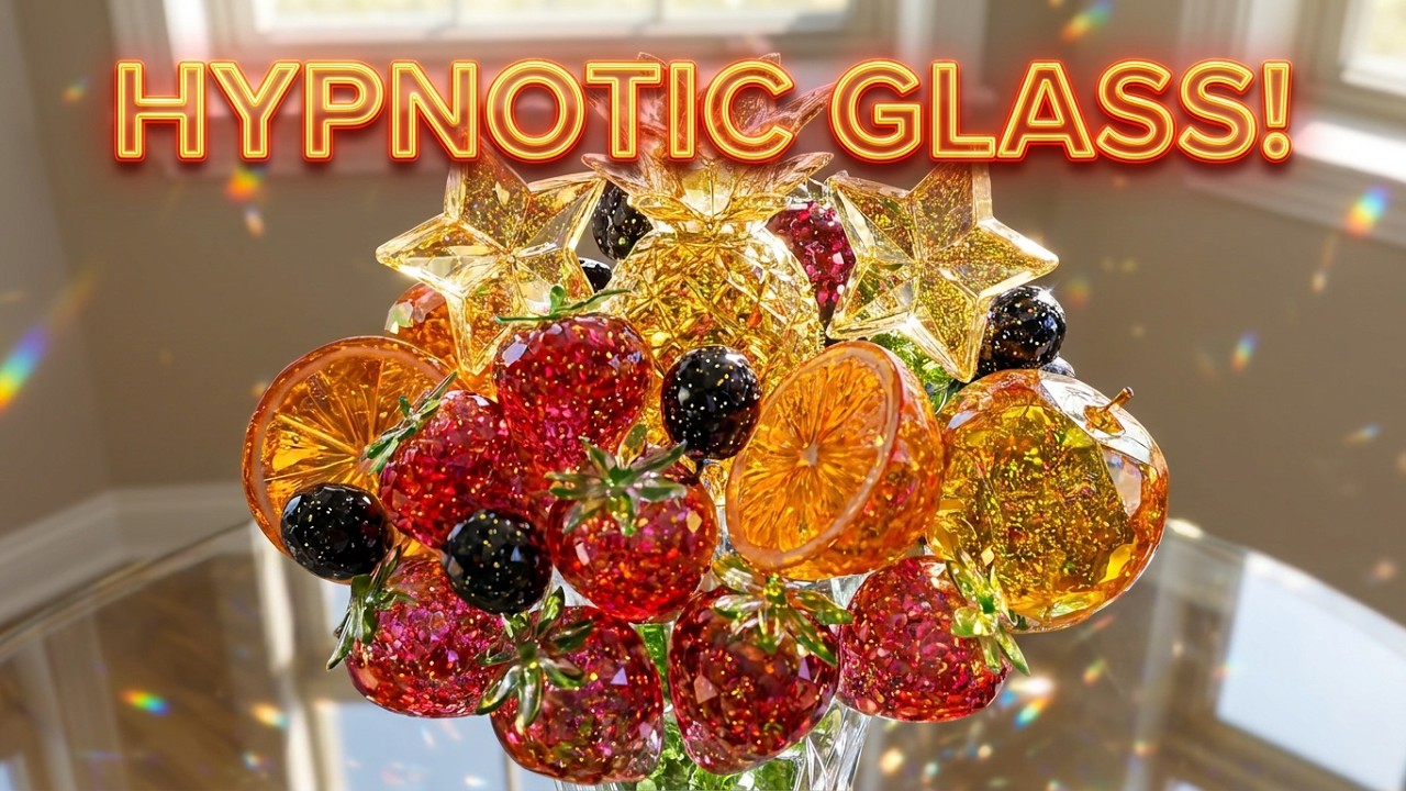 Oddly Satisfying Glass Fruit Bouquet ASMR 😳 | No Talking
