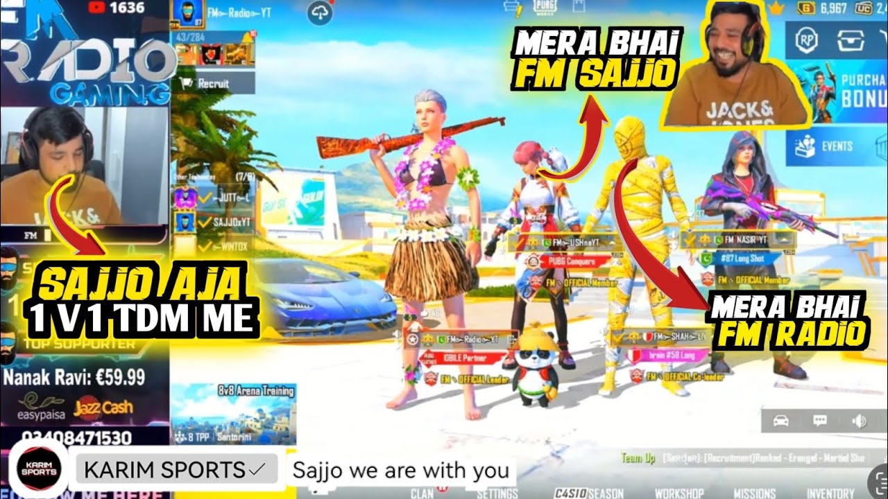 1V1 TDM WITH FM RADIO GAMING WITH FUNNY MEMES🤣|| FM SAJJO YT