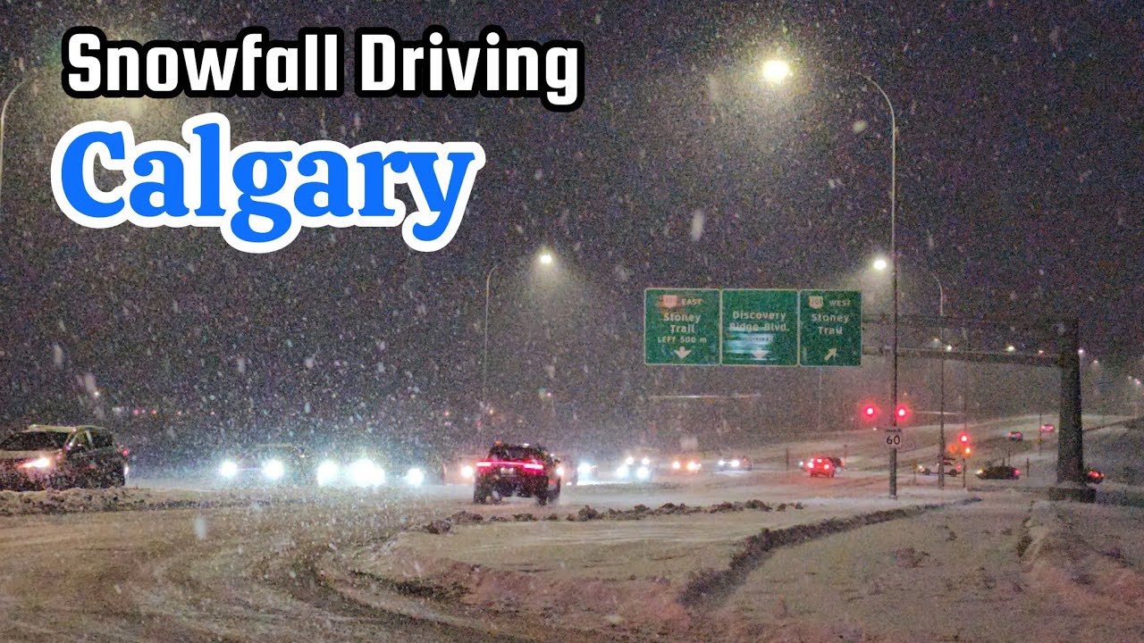 Snowfall Driving in Calgary Alberta Canada #Calgary #Alberta #Canada #snow 
